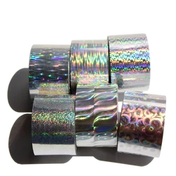 Rollo de lámina de transferencia transparente láser para salón, pegatinas holográficas de vidrio roto, estampación en caliente, papel de prensa, 120M