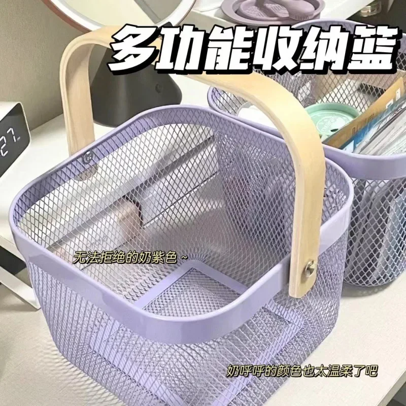 

Ins multifunctional milk purple risotto hollow storage basket desktop household sundries basket multifunctional storage box