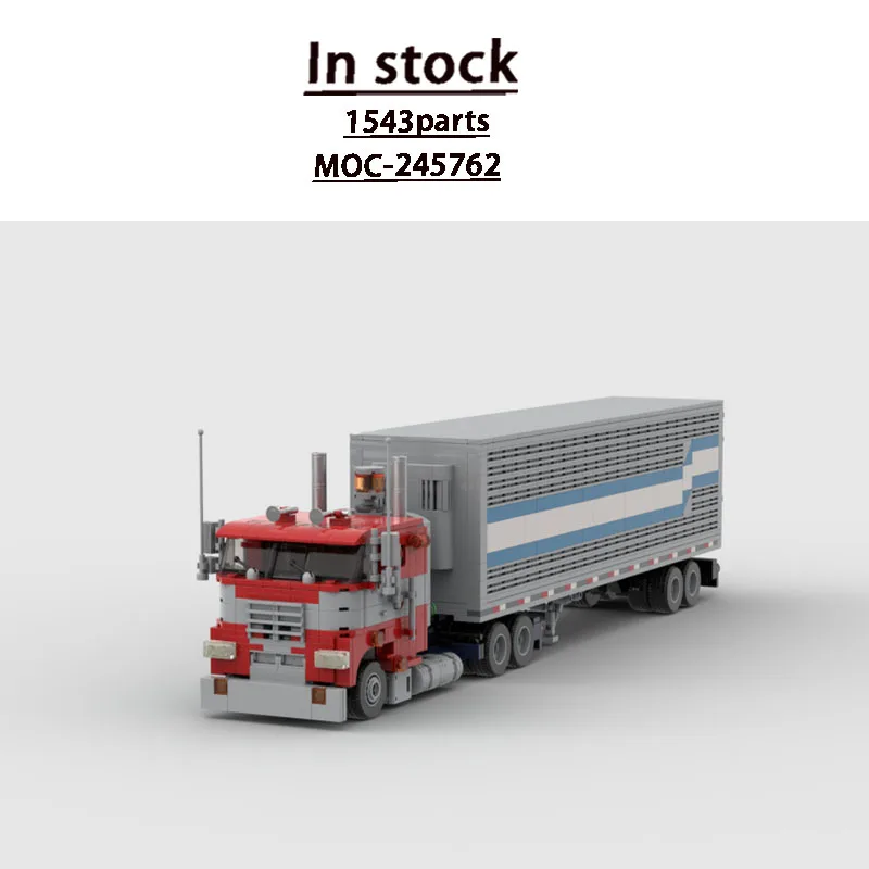 

MOC-245762 New Classic Red Cargo Container Truck Building Block Model 1543 Parts Boys Children's Birthday Christmas Toy Gift