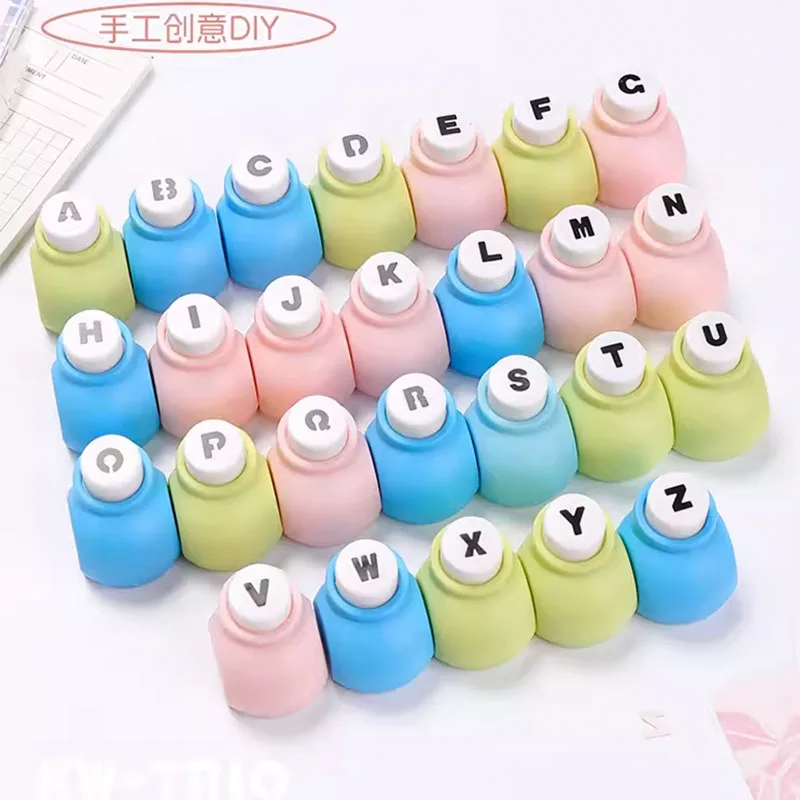 24Pcs Word Scrapbook Punches Handmade Cutter Card Craft Calico Printing DIY Paper Craft Punch Hole Puncher Shape Random Color