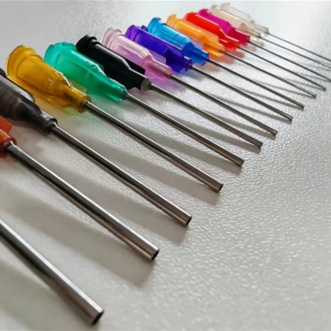 14G-27G 1 Inch Luer Lock Glue Dispensing Needle 25mm Industrial Plastic Blunt Tip in Various