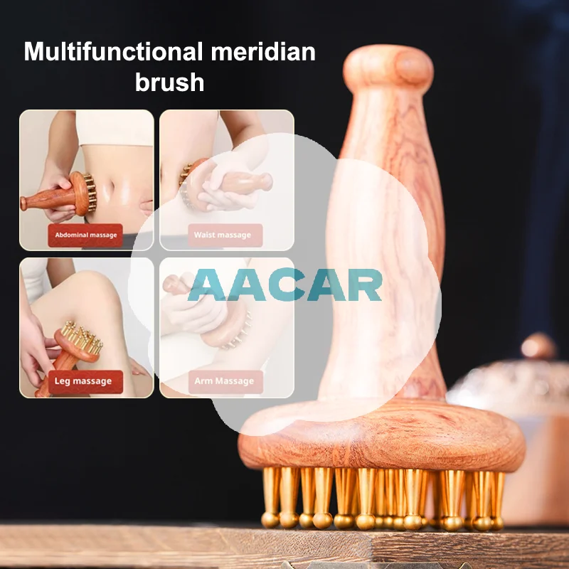 

Портативный латунный деревянный массажный инструмент Гуа Ша, массажер для головы, шеи, ног, тела, меридиана, лимфатический массаж мышц, боль, глубокий массаж тканей