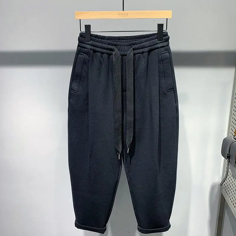 Men Fall 2026 Loose Harem Sweatpants Elastic Waist Casual Tapered Trousers Streetwear Joggers