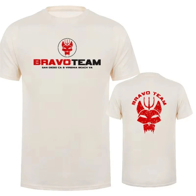 الأختام البحرية برافو فريق رمز ختم فريق تي شيرت الصيف كول الرجال الشارع الشهير أعلى قصيرة الأكمام القطن هدايا عيد ميلاد تي شيرت #4