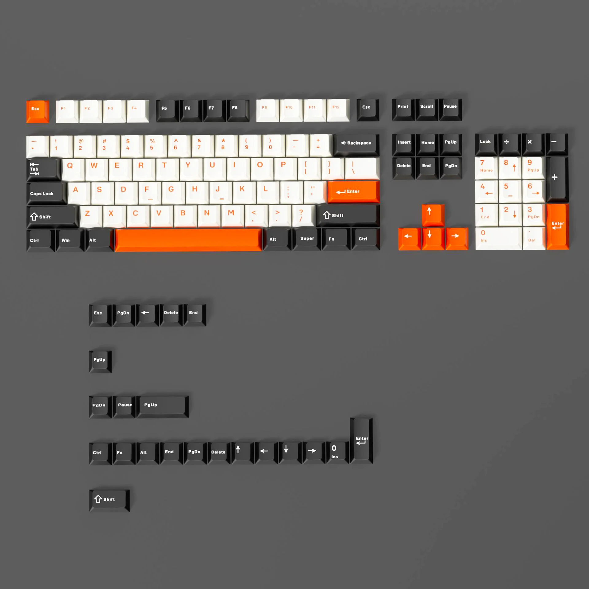 128 Keys Ink Orange Double Shot PBT Keycaps Cherry Profile Key caps for Gateron MX Switches Mechanical Keyboard 5