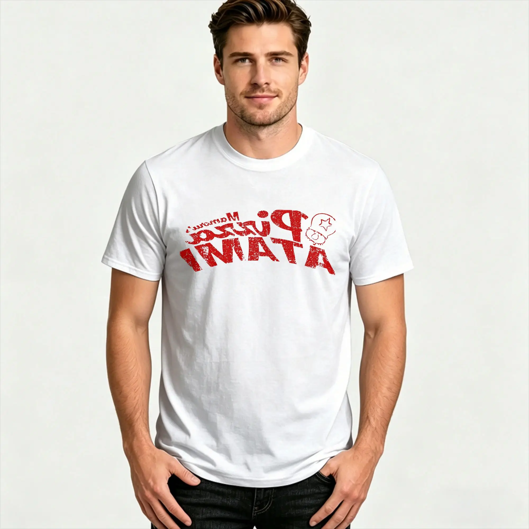 Pizza Atami Death Stranding Pure Cotton T-Shirts  Hip Hop Tee Shirt for Men's Summer Y2K Fun Casual Short Sleeve Clothing