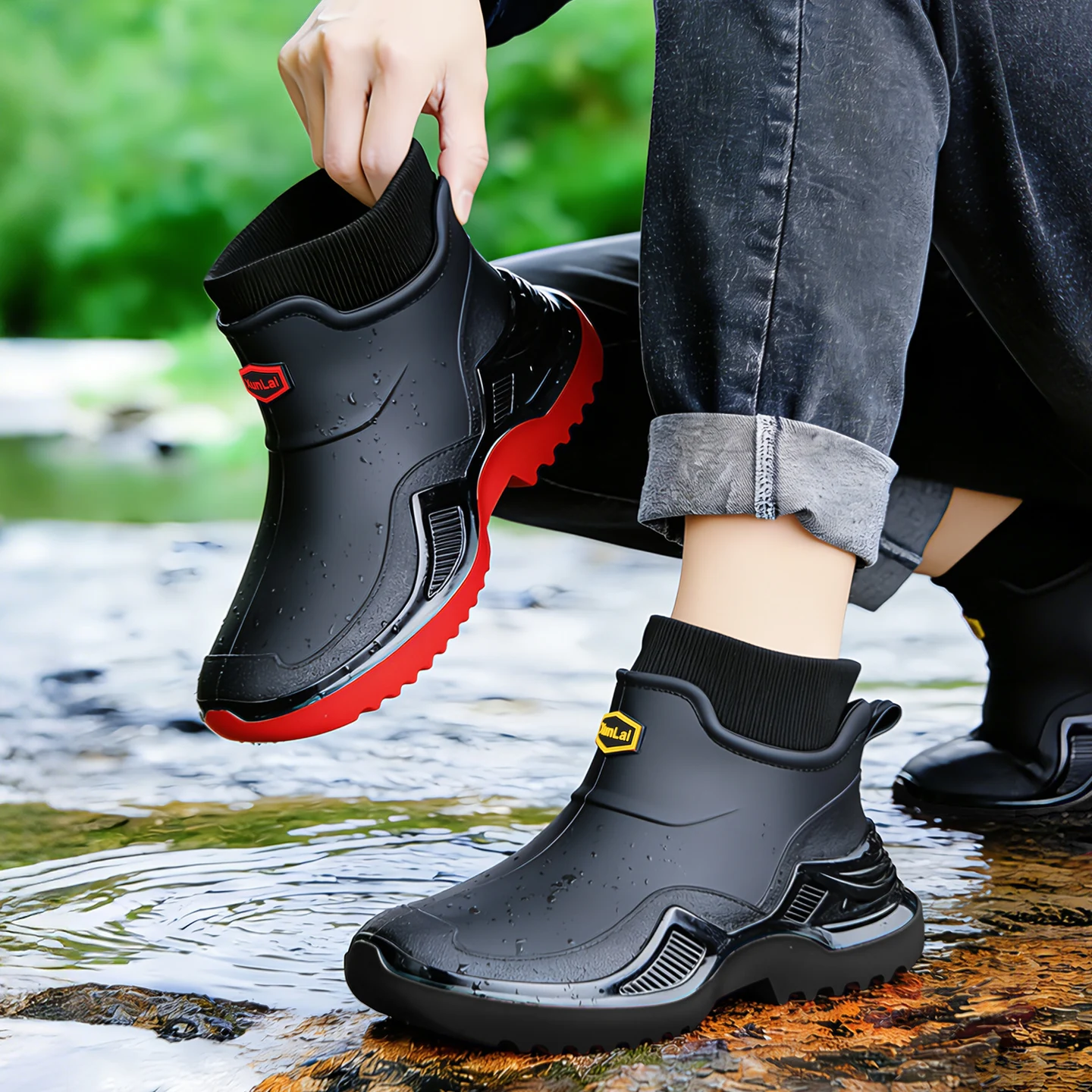 Sepatu Hujan Pasangan Anti Air - Men Shoes Size 46 ulasan dan harga
