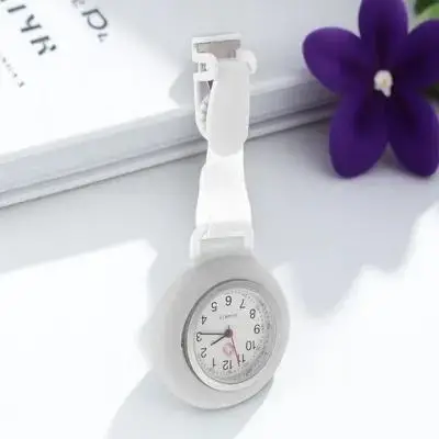 

White Professional Nurse Watch Clip Pocket Breast Brooch Multi function Convenient Clock Accessories Safe Durable Lightweight