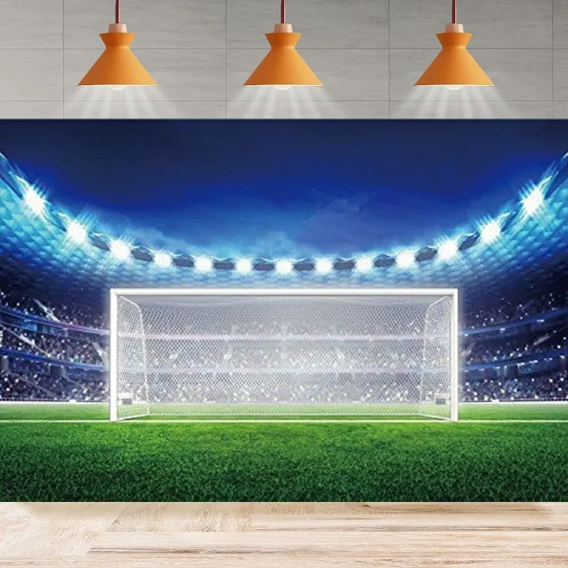 Photography Backdrop Party Soccer Football Fields Goal Sports Match for Fan Adult Boy Background Wall Home Party Decor Banner