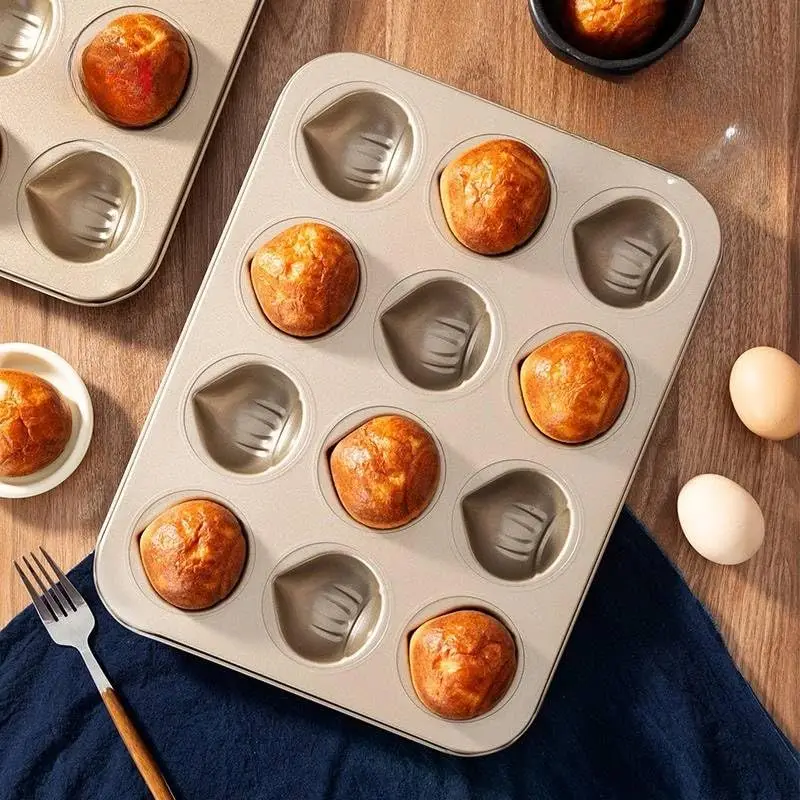 Creative Chestnut Shaped Carbon Steel Cake Baking Tray Mold Multi-Cavity Non-Stick Kitchen Baking Tool Perfect Housewarming