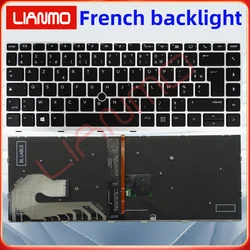 French/Belgian/Bulgarian/Brazil/Canadian French/Switzerland for HP EliteBook 840 G5 846 G5 745 840 G6 14u G5 backlight keyboard