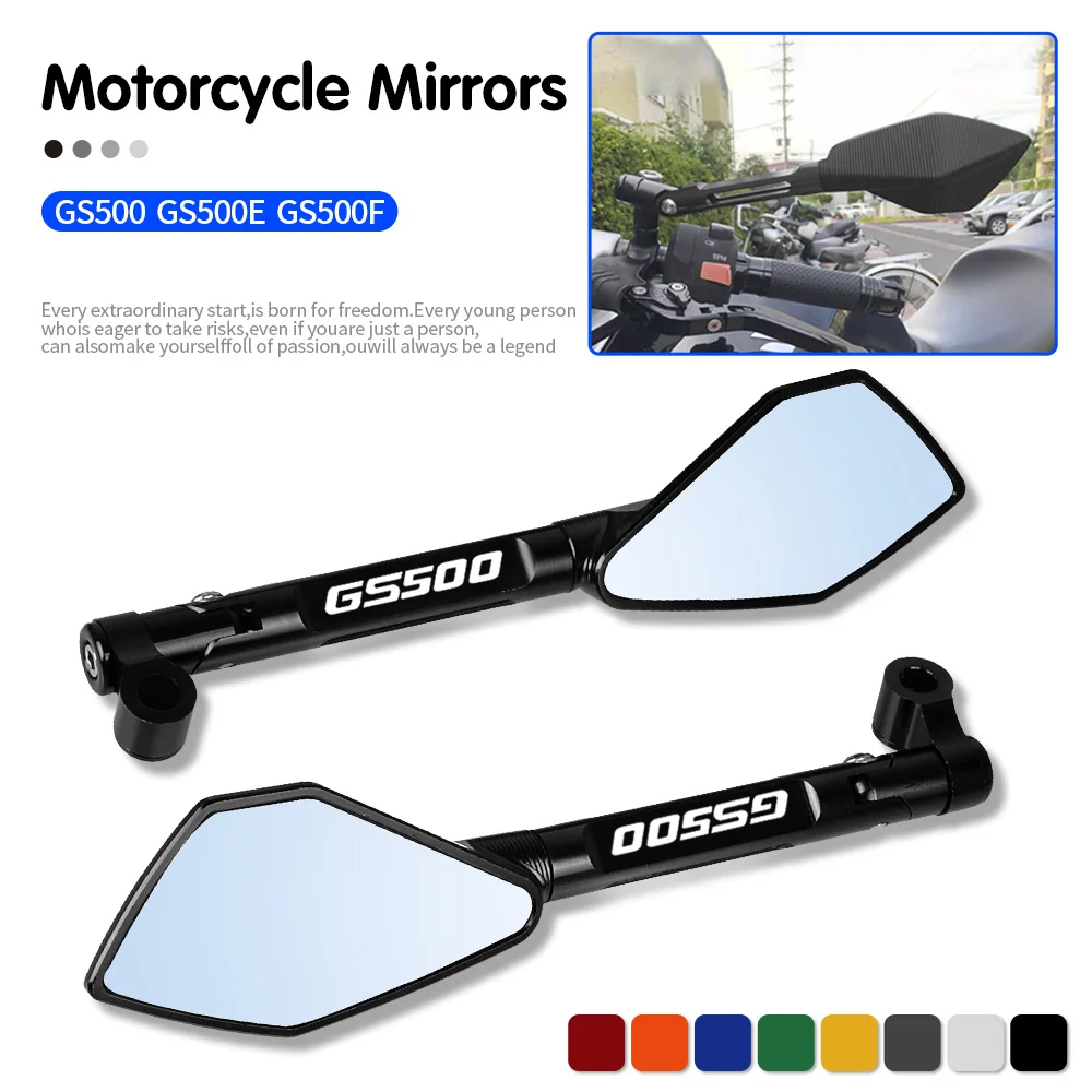 For SUZUKI GS500 1989-2008 GS500E 1994-1998 GS500F 2004-2008 2009 Motorcycle CNC Universal Rearview Mirror Side Mirrors 8mm 10mm