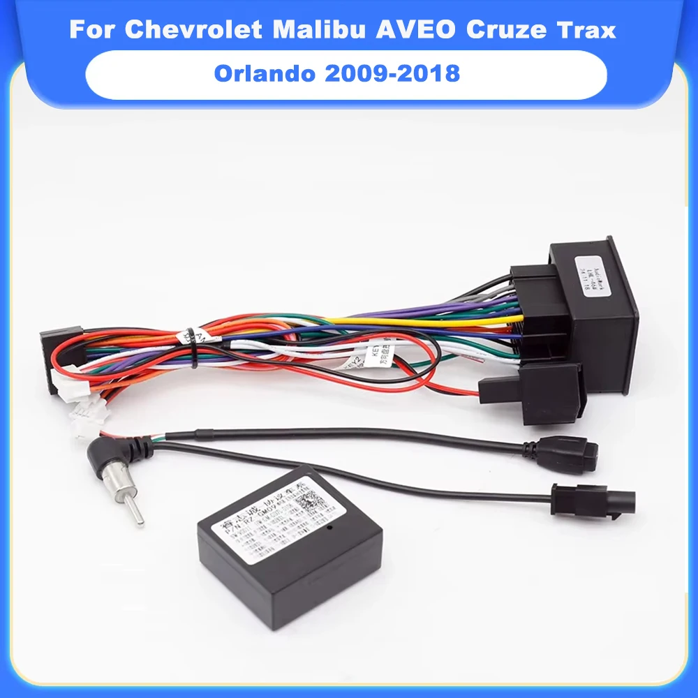 Android Wiring Harness CANBUS Box GM-RZ-09 For Chevrolet Malibu AVEO Cruze Trax Orlando 2009-2018 Cable Adapter Android Car Play