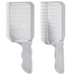 2PCS Fading Comb Professional Barber Clipper Blending Flat Top Hair Cutting Comb Heat Resistant Fade Brush Salon Styling Tool