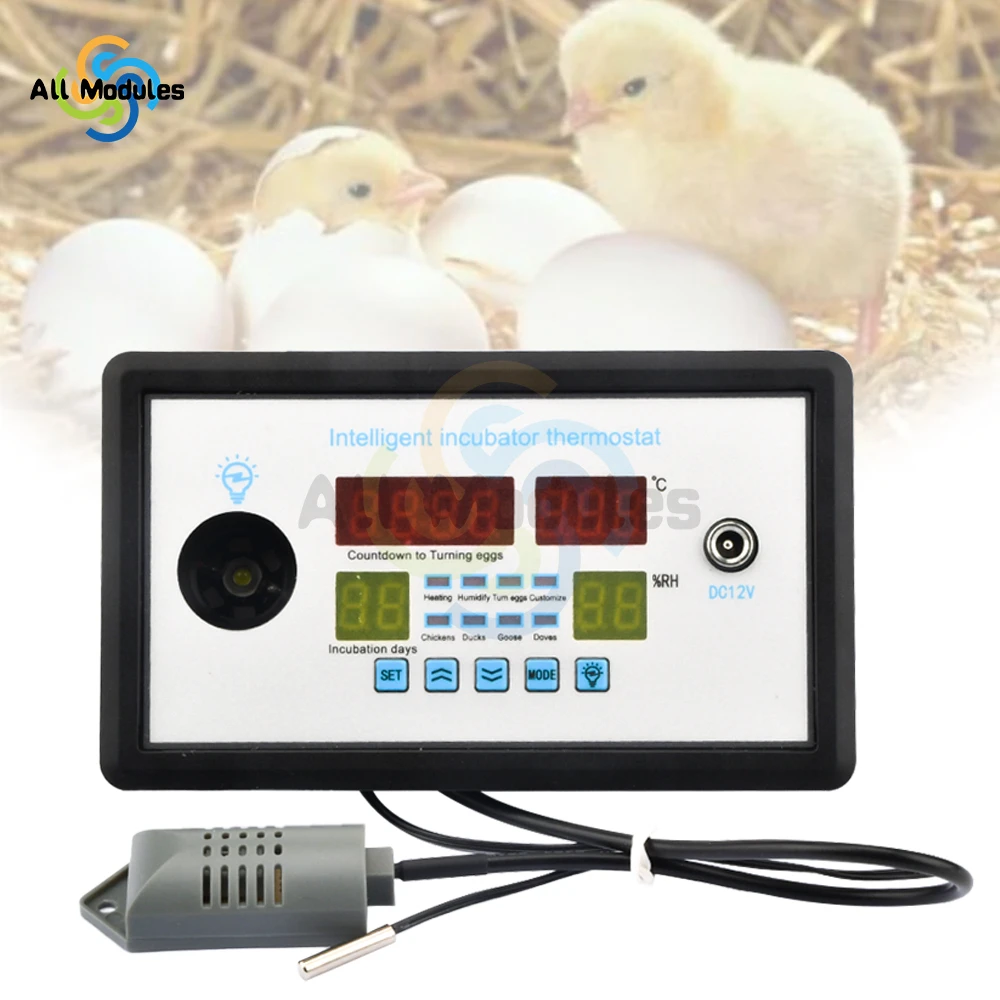 W9002 W9005 Smart Thermostat Digital Thermostat Temperature Humidity Control Incubator Automatic Egg Turning AC110-220V/DC12