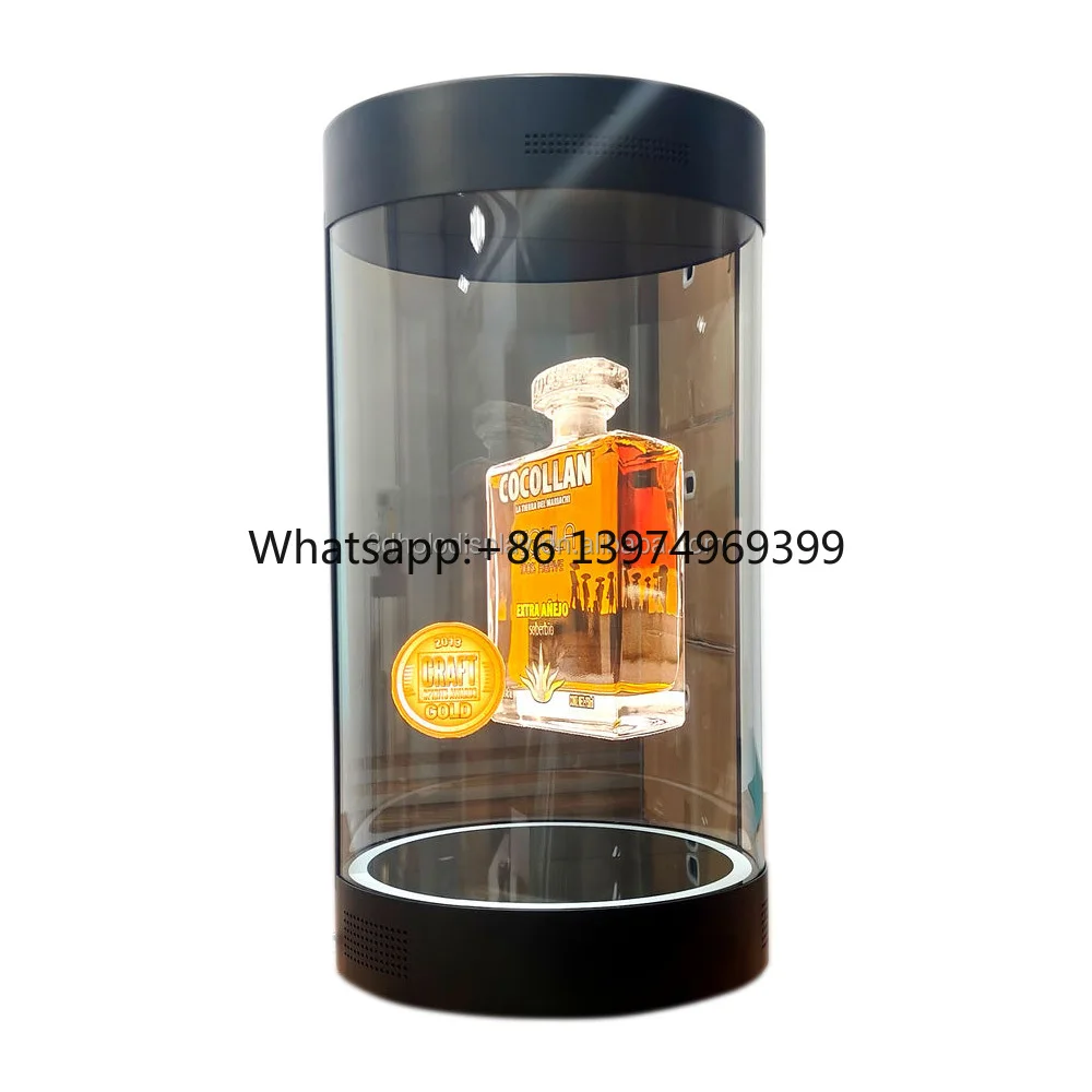 Cylindrical Projection Cabinet Holographic Display Chamber with 16:9 Format PET Fabric Circular Digital Hologram Projector