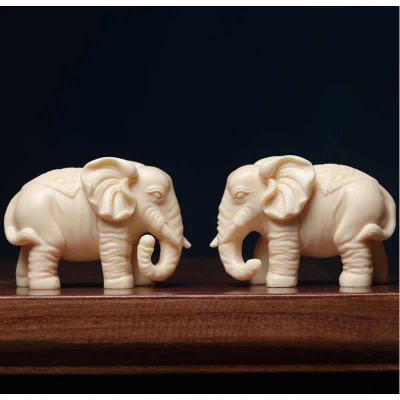 

Factory Direct Supply Ivory Nut Carved Lucky Elephant Object Lucky Elephant Ornaments Home Desktop Decorations Decorations