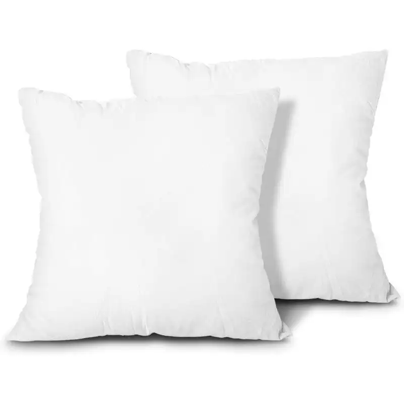 

Throw Pillow Inserts, Set of 2 Lightweight Down Alternative Polyester Pillow, Couch Cushion, Sham Stuffer (White, 18x18)