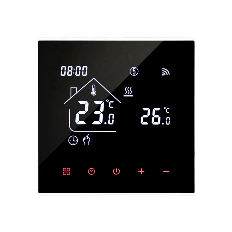 Termostato de suelo cálido Tuya, controlador de temperatura Wifi inteligente de 16A, termostato de calefacción de agua con Control remoto para el hogar, color negro