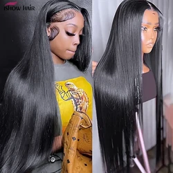 Isshow-Bone Straight Lace Frontal Wig para mulheres, cabelo humano, 30 Polegada, 13x4, 180 Densidade, à venda, Liquidação