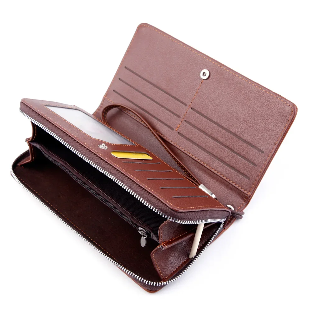 Portefeuille Long Multifonctionnel pour Homme, Version Coréenne Simplifiée, Planificateur de Conducteur, Pochettes, Sac de Grande Capacité, Stockage de Téléphone