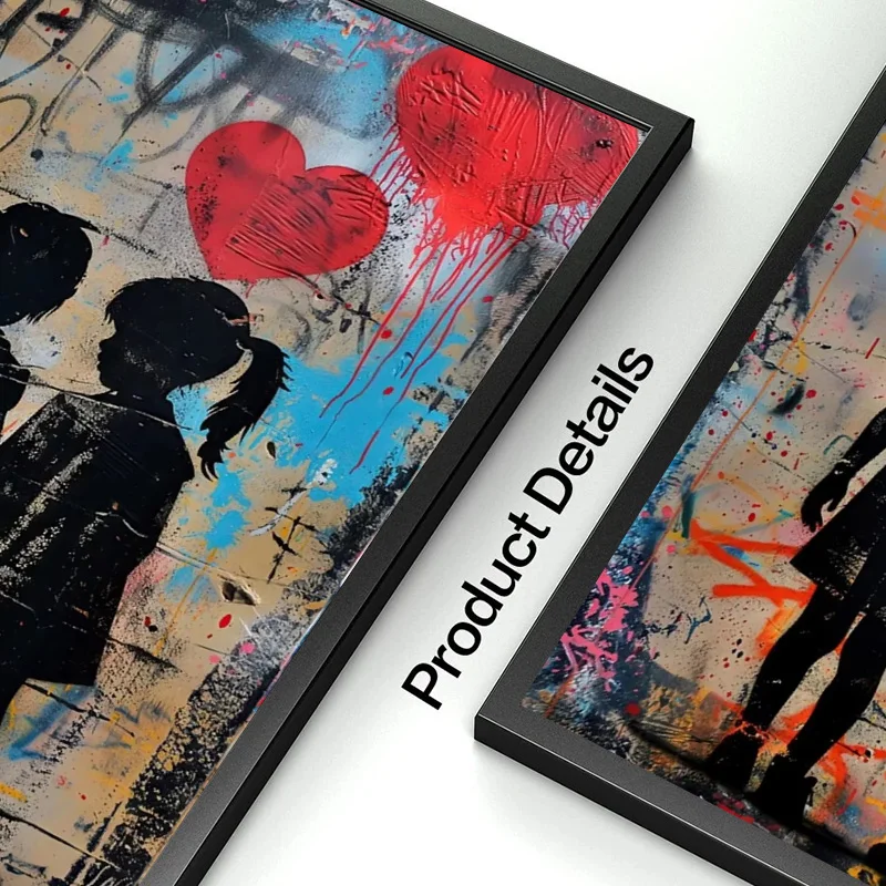 Banksy Graffiti Boy Girl with Balloon on Canvas Posters Prints Pop Street Wall Art Painting for Living Room Home Decor Cuadros view 5