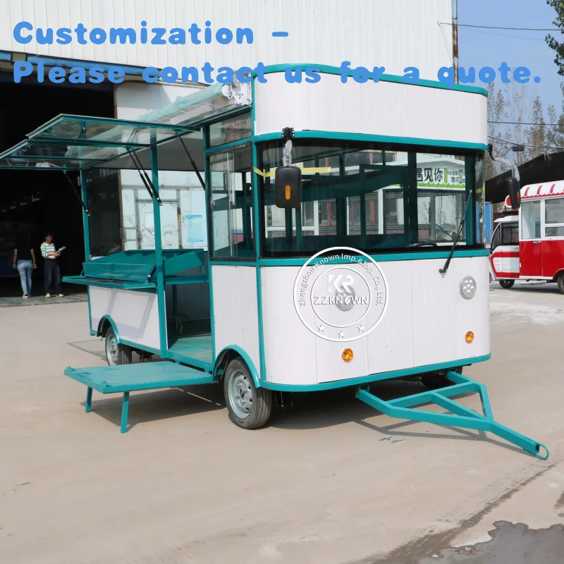 custom.Multifunctional 4-Wheel Commercial Food Truck Galvanized Steel Construction Customizable Capacity Outdoor