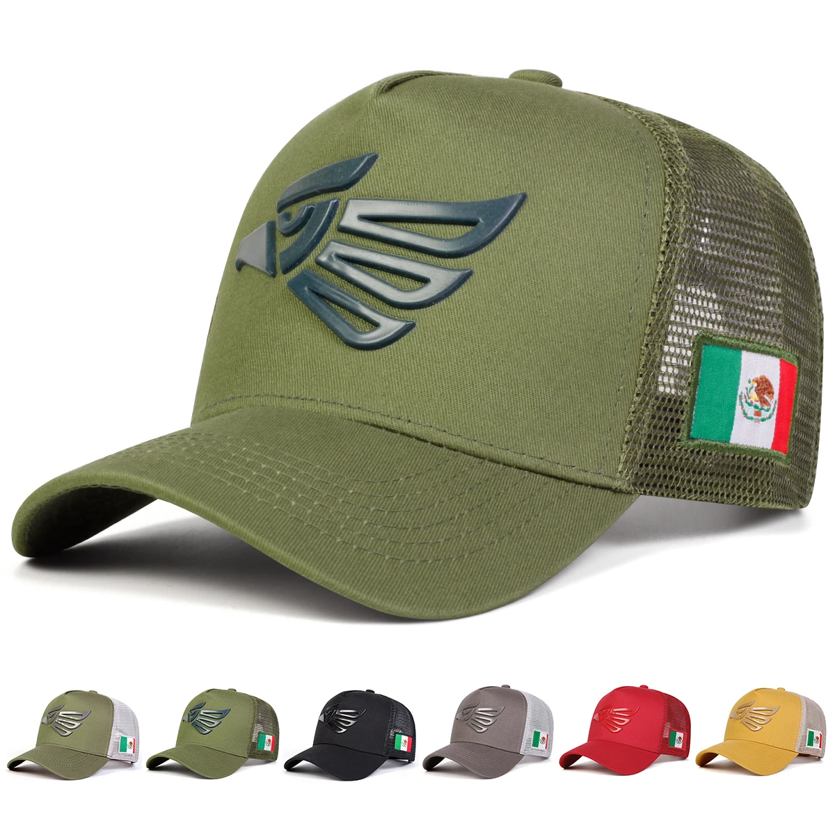 

Unisex Mexican Eagle Label Baseball Net Caps Spring Summer Outdoor Adjustable Casual Hats Dad Hat Sunscreen Hat