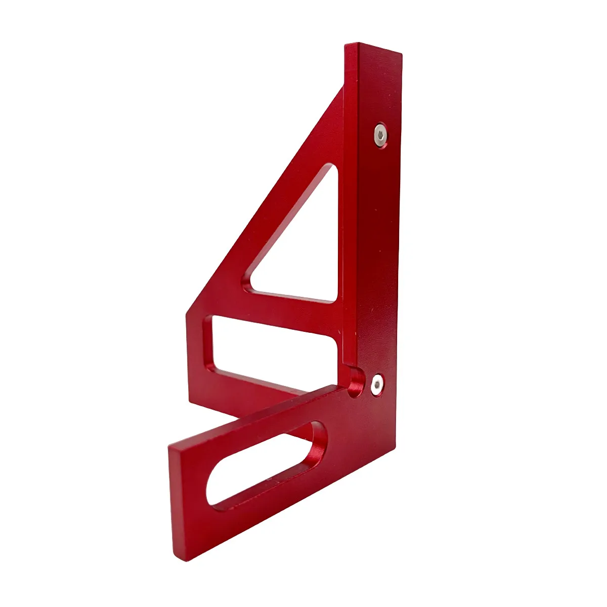 Aluminum Alloy Red Miter Triangle Ruler 45°/90° Woodworking Square Protractor - 3D Multi Angle Layout Measuring Tools