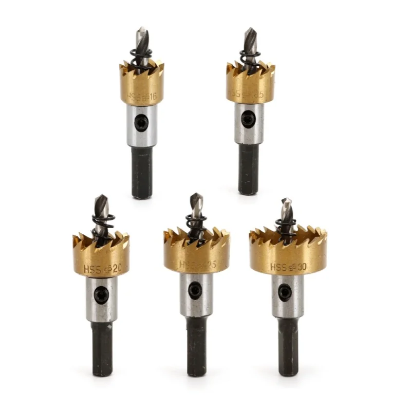 1 ชิ้น 12 มิลลิเมตรถึง 80 มิลลิเมตรไทเทเนียมเคลือบ HSS เจาะรูสแตนเลสโลหะตัดสําหรับงานไม้
