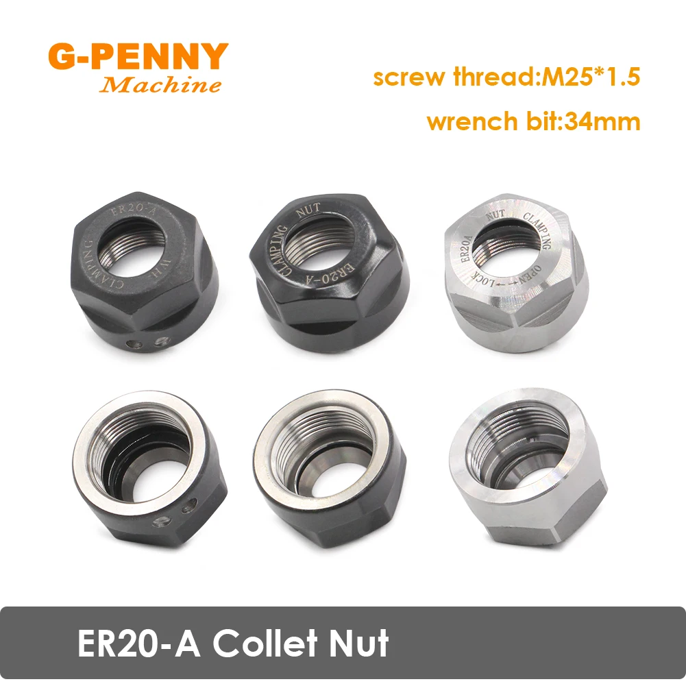 

G-Penny ER20-A Collet nut used for cnc engraving spindle motor collet chuck Normal Balanced collet nut