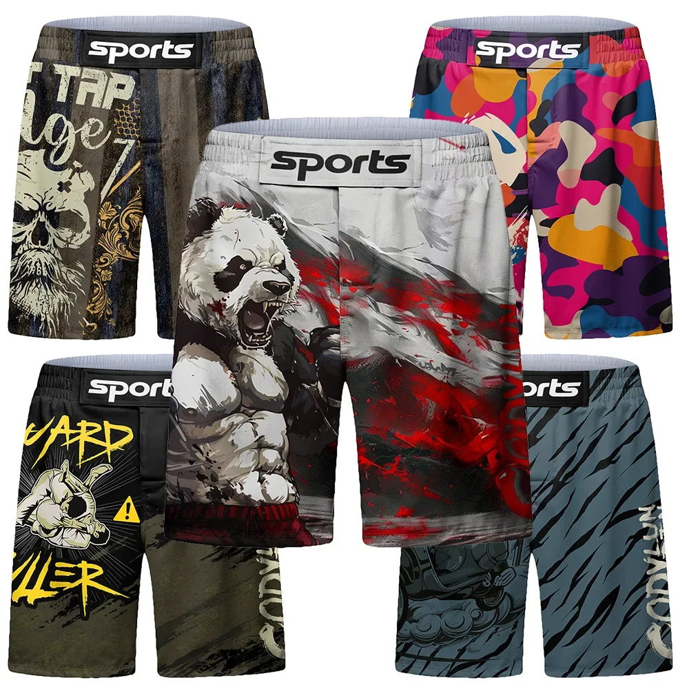 

MMA Jiu Jitsu Shorts Men Running Kickboxing Fighting Boxing Muay Thai Training Trunks Quick Dry Workout Fitness Gym Short Pants