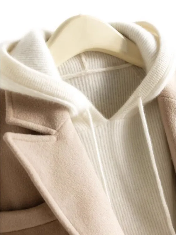 

Свободная женская вязаная шерстяная толстовка с капюшоном, осенне-зимняя повседневная верхняя одежда, толстовка, удобный дышащий топ