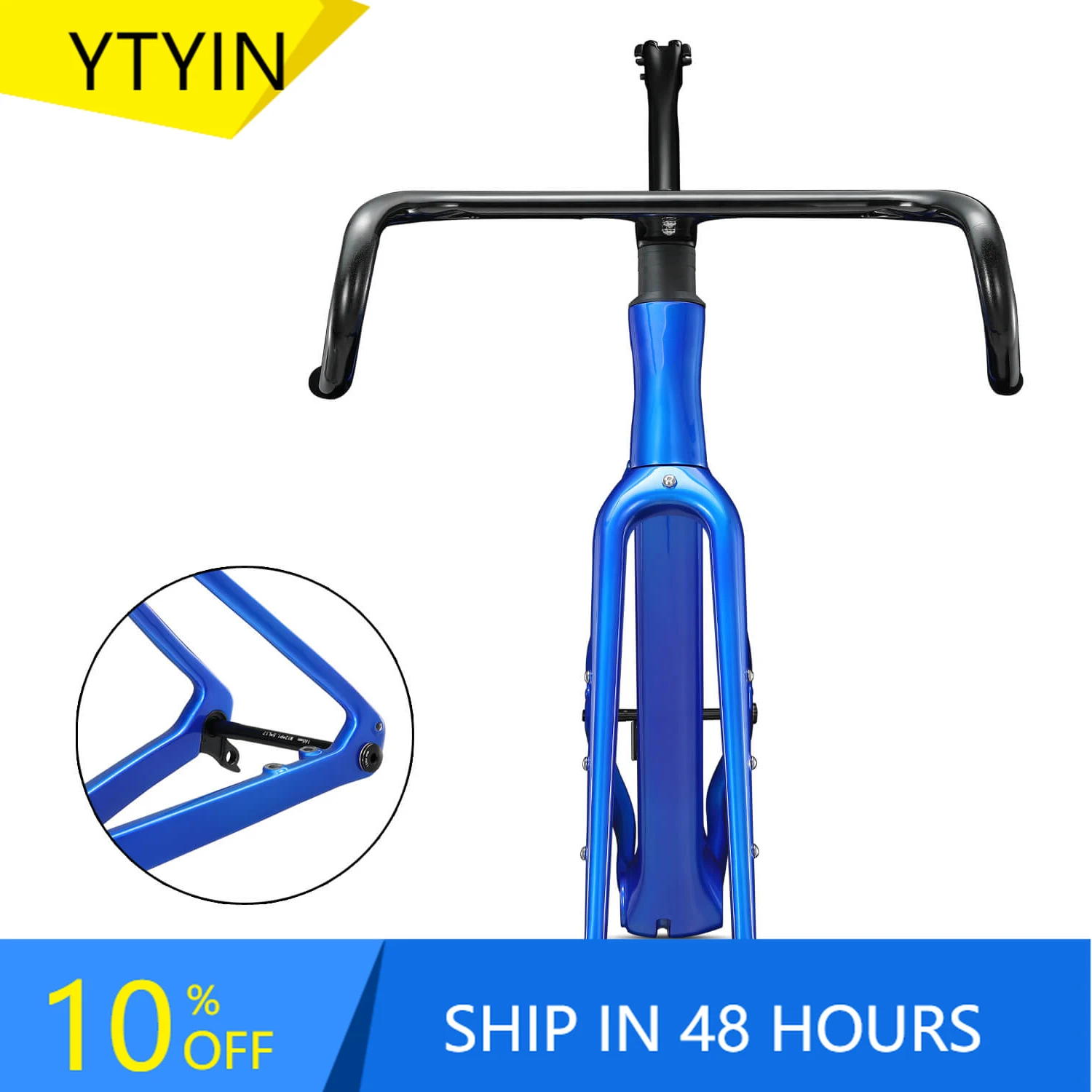 

YTYIN Carbon Fiber Pressfit Bicycle Frame with Di2 Mechanical Derailleur 140/160mm Rotor for Gravel Bike Road Bicycles Frameset