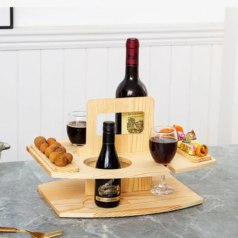 

Складная стойка для бокалов с фруктовой витриной, деревянный стол, готовый к путешествиям JOMD