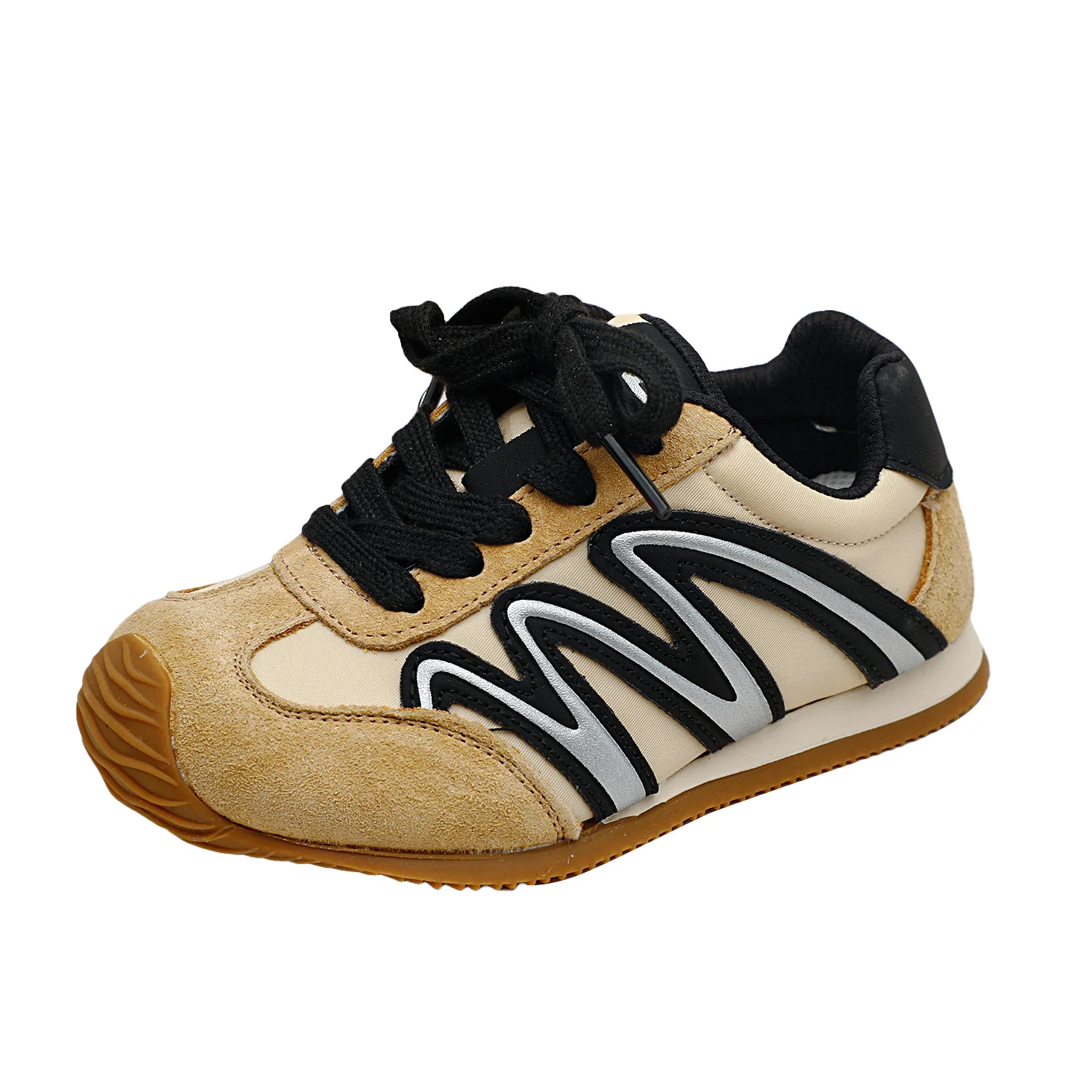 

2025 Kids Retro Color Block Casual Soft Sole Sneakers Fall New Arrival Children's Boy Girls Lightweight Breathable Sports Shoes