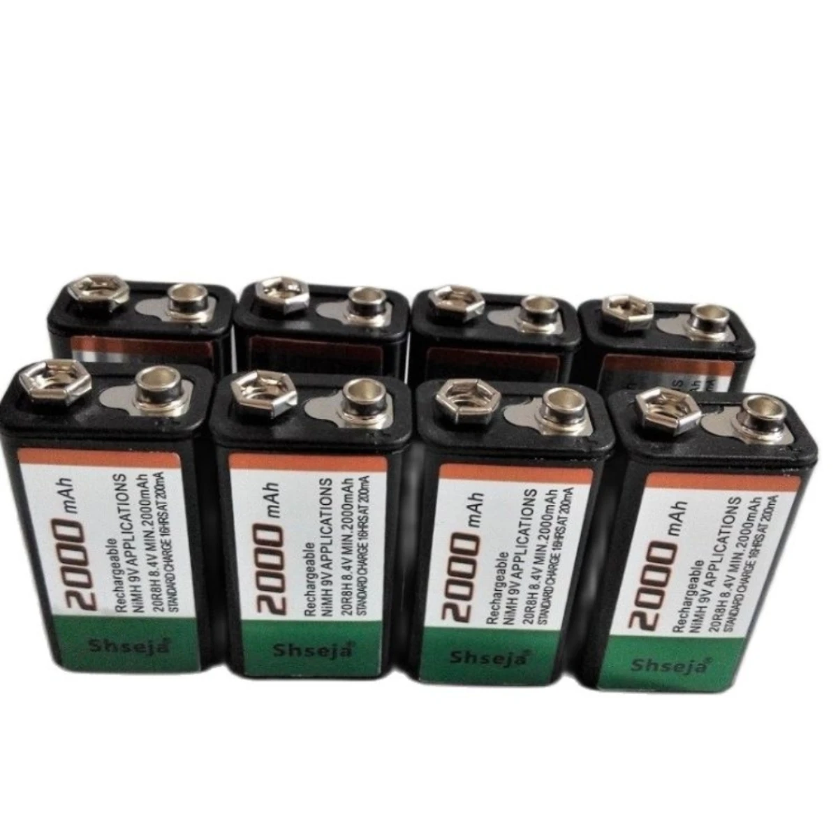 

8pcs/lot Large capacity 2000mAh 9V rechargeable battery 9V NiMH battery for microphone