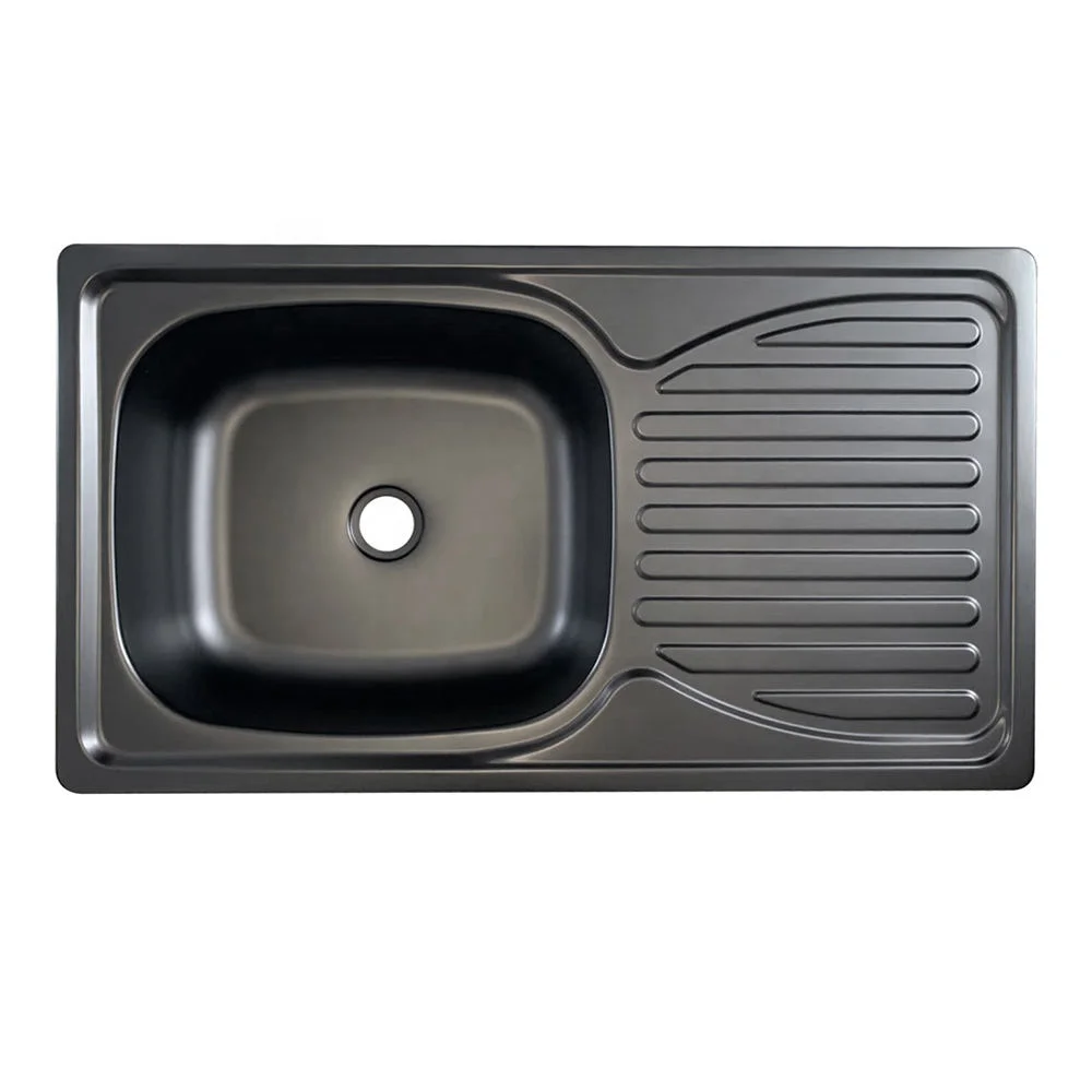 Design Black Coating Stainless Steel Kitchen Sink RV Interior Accessory for Van Caravan Motorhome Vehicles