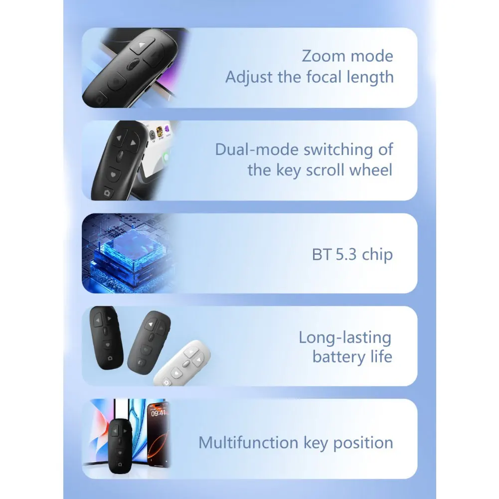 Live Broadcasts Remote Control Multi Functional Silent Roller Remote Control With Zoom & Shutter Video E-book Page Flipping