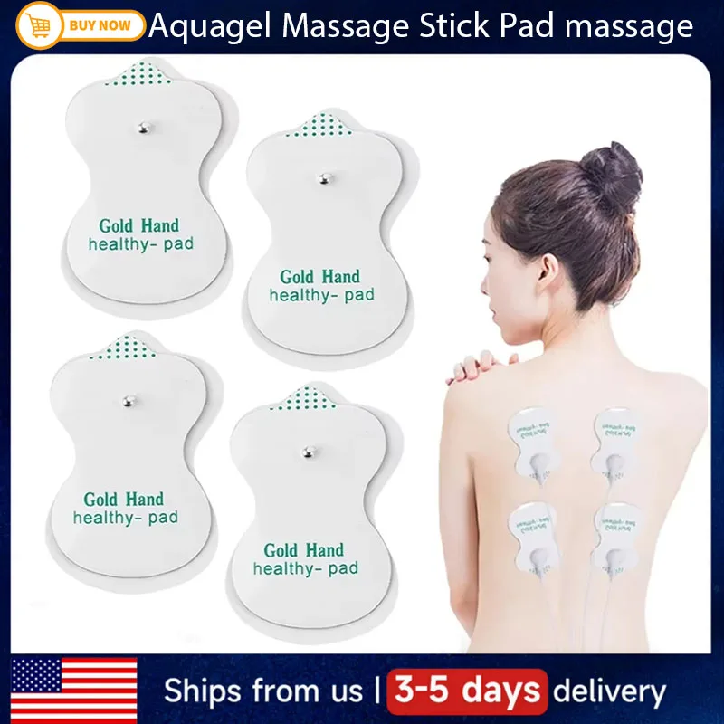 

10 шт., подушечки для электродов, гелевые нетканые ткани, самоклеящиеся наклейки, электрический стимулятор мышц, патчи, проводящая паста, многоразовая