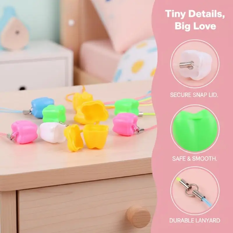 50Pcs Baby Tooth Box Tooth Shape Milk Teeth Storage Boxes Child Baby Deciduous Tooth Organizer Container Baby Souvenir Gift Box