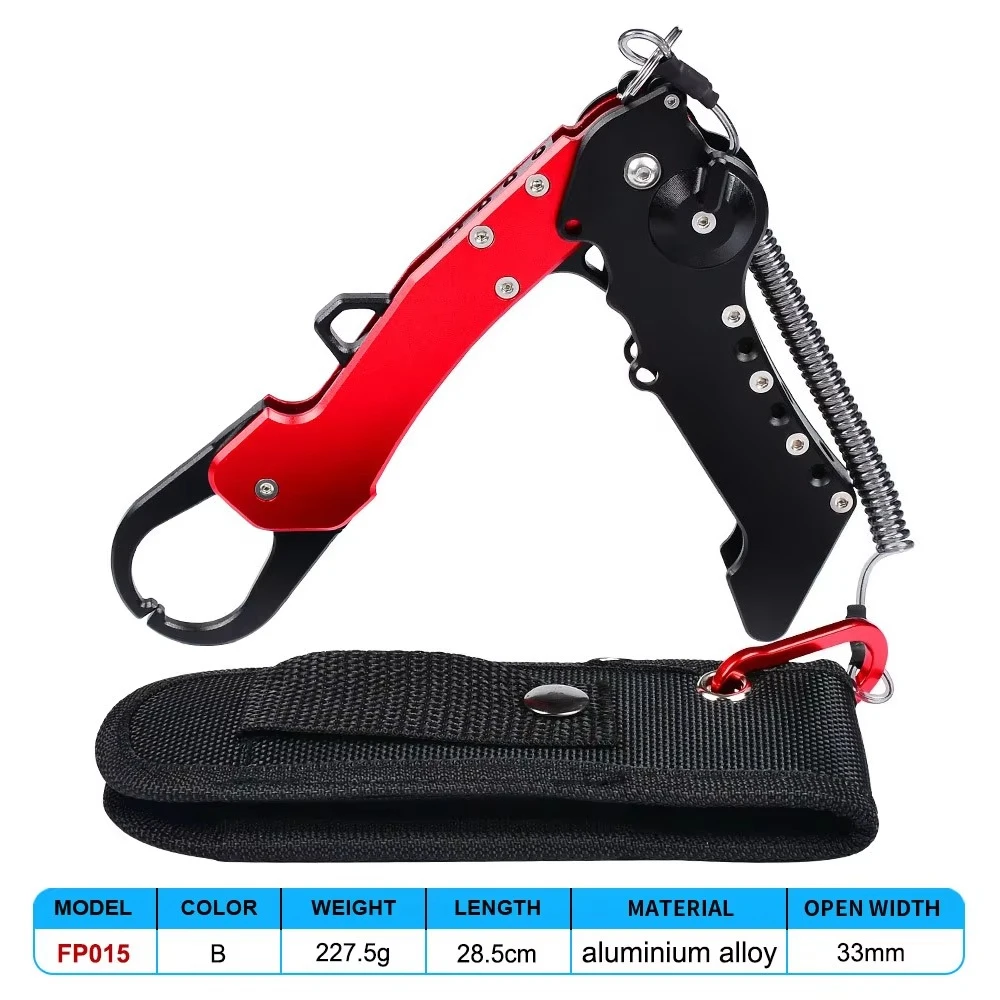 

High Quality Foldable Aluminum Alloy Fishing Gripper & Plier 28.5cm with Anti-Lost Lanyard 227.5g Multi-Use