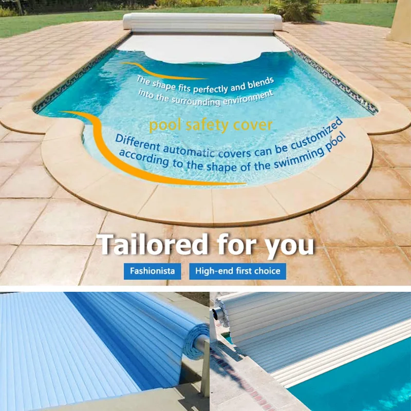 Rectangular Automatic Pool Solar Cover for Easy Installation Electric Pool Cover Polycarbonate Slats