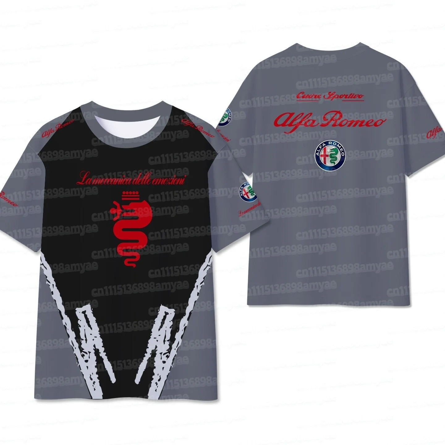 2026 Alpha Racing Fan T-Shirt Atmungsaktiv Schnelltrocknend Outdoor Freizeit Sport Familien-Top 3D-Gedrucktes Fan-Kurzarm-Top – Detail 6