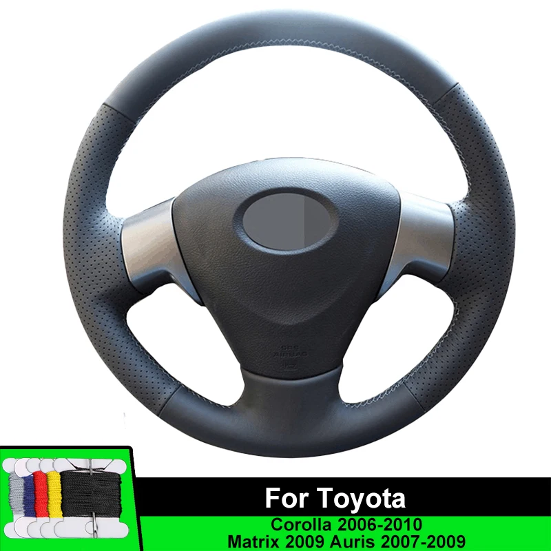 

Car Steering Wheel Cover For Toyota Corolla 2006-2010 Matrix 2009 Auris 2007-2009 Fiber leather Car Accessories Steering Wrap