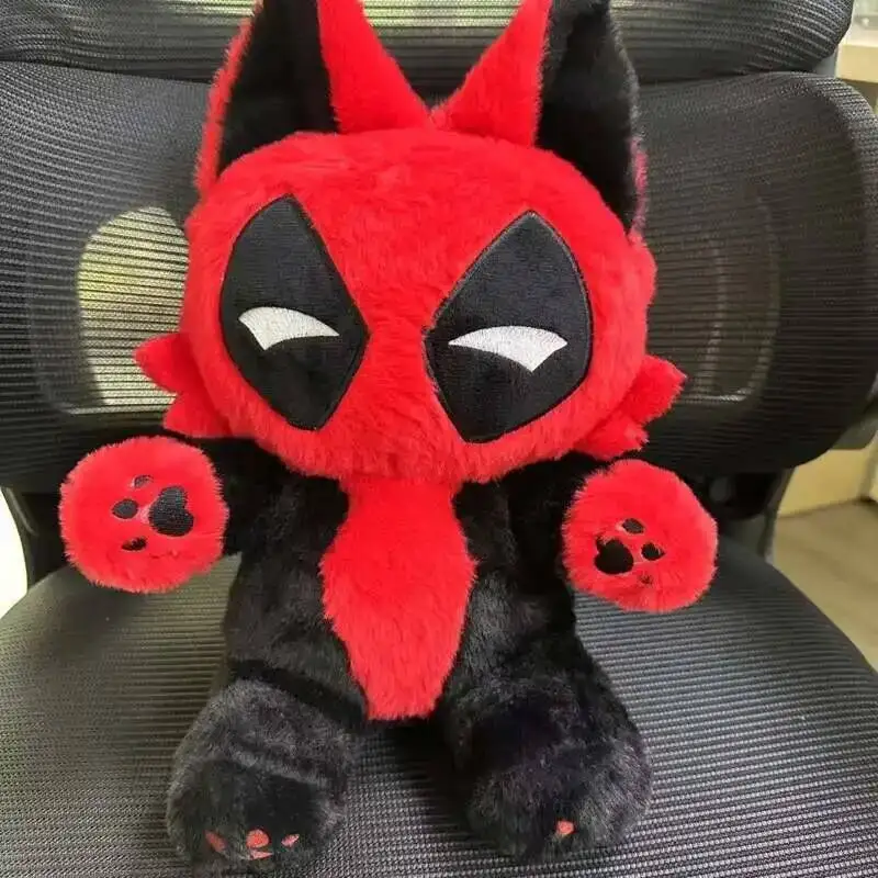 Bandai Deadpools Cat Toy 30cm Deadpooled Cotton Doll Peripheral Stuffed Pillow Anime Collection Model Toy For Kid Birthday Gifts