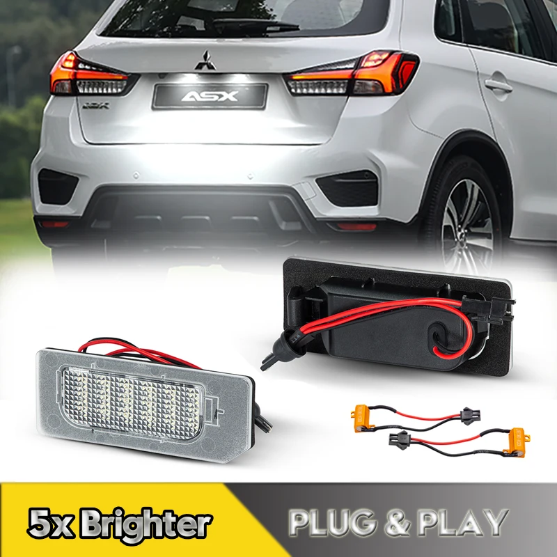 

2Pcs No Error LED Number License Plate Lights Lamps For Mistubishi ASX RVR Outlander Sport PHEV 2010-2020 Car Accessories