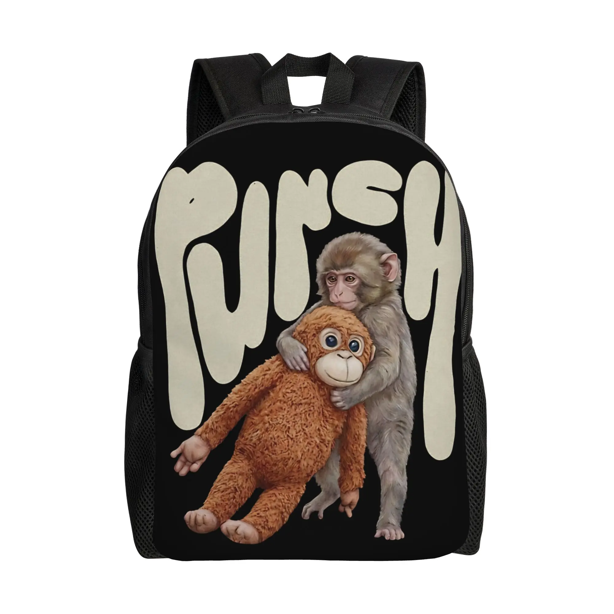 

Punch Baby Monkey Team Punch The Monkey Cute Backpack Lightweight Student Business Daypack for Men Laptop Computer Canvas Bags
