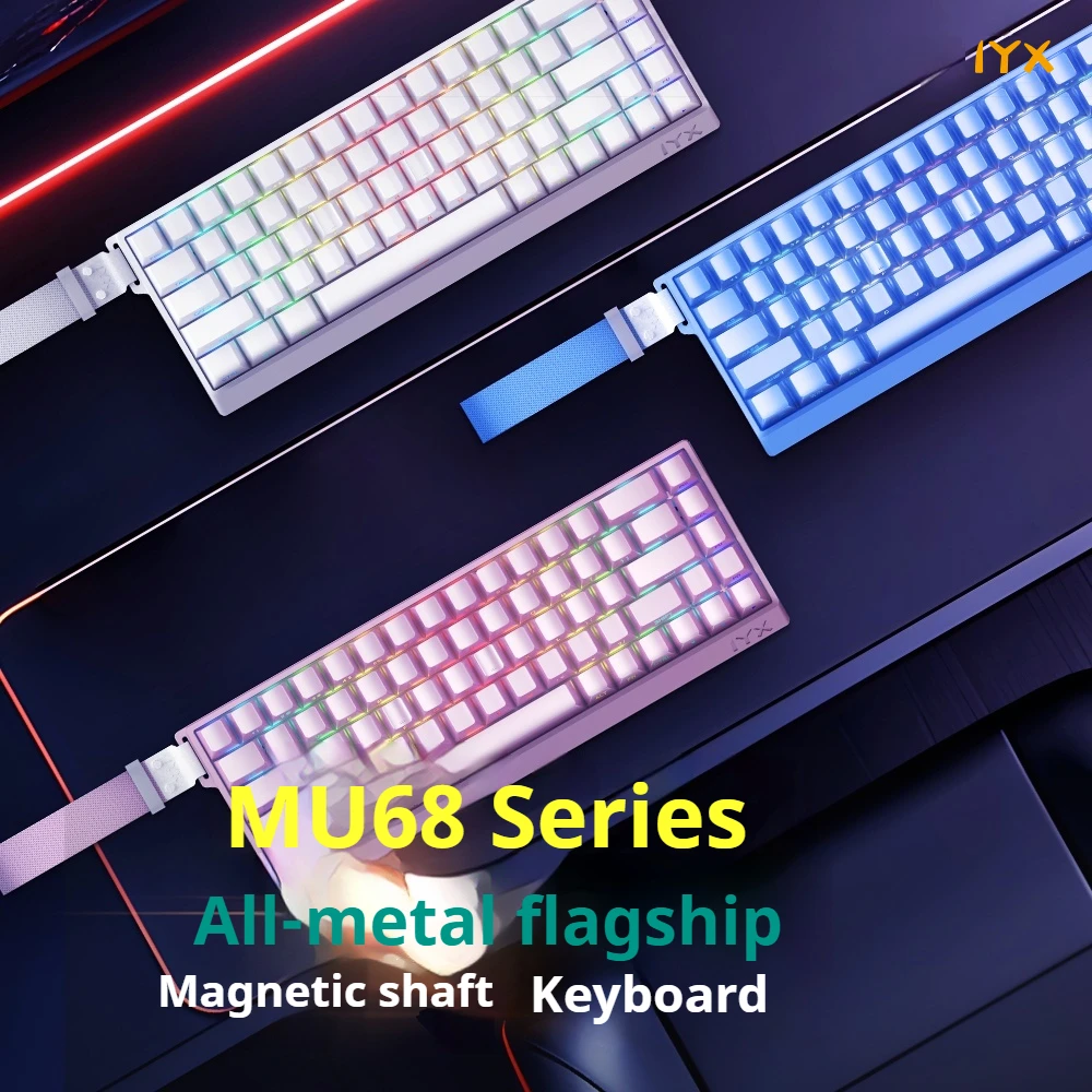 Iyx Mu68 Pro Magnetic Switch Gaming Keyboard Aluminum Alloy 8000hz Quick Trigger Mechanical Keyboard Hot Swap Socd/Rs Varolant