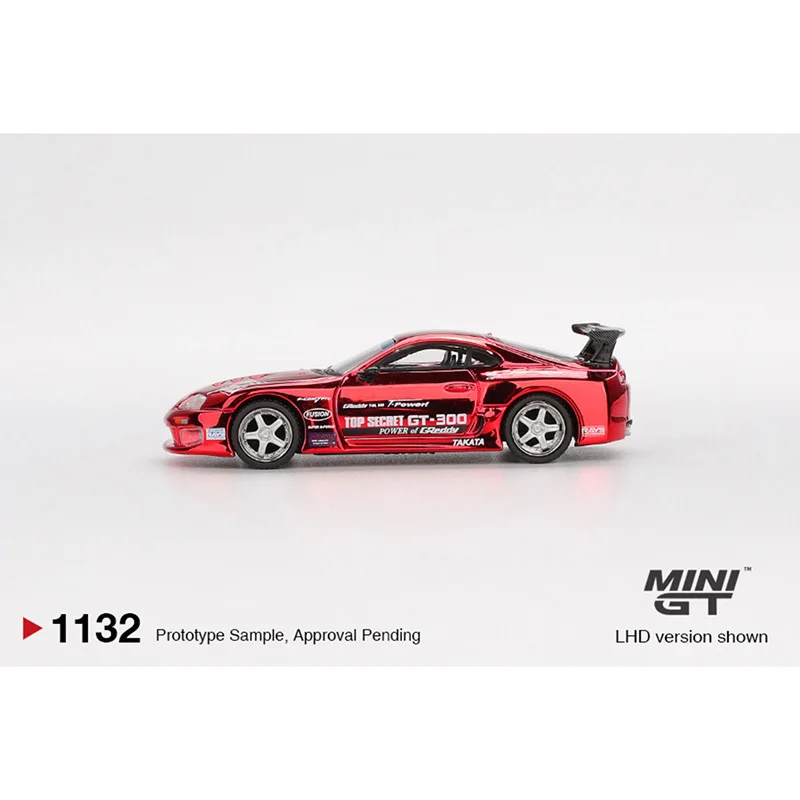 PreSale MINIGT 1132 1:64 Toyota Supra A80 Top Secret GT300 Top Secret Red Chrome Diecast Model Collection Toys